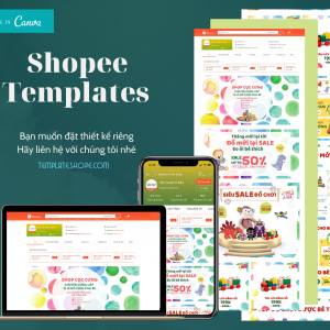 thiết kế templates trang trí shop online, templates shopee, banner templates giá rẻ, template canva